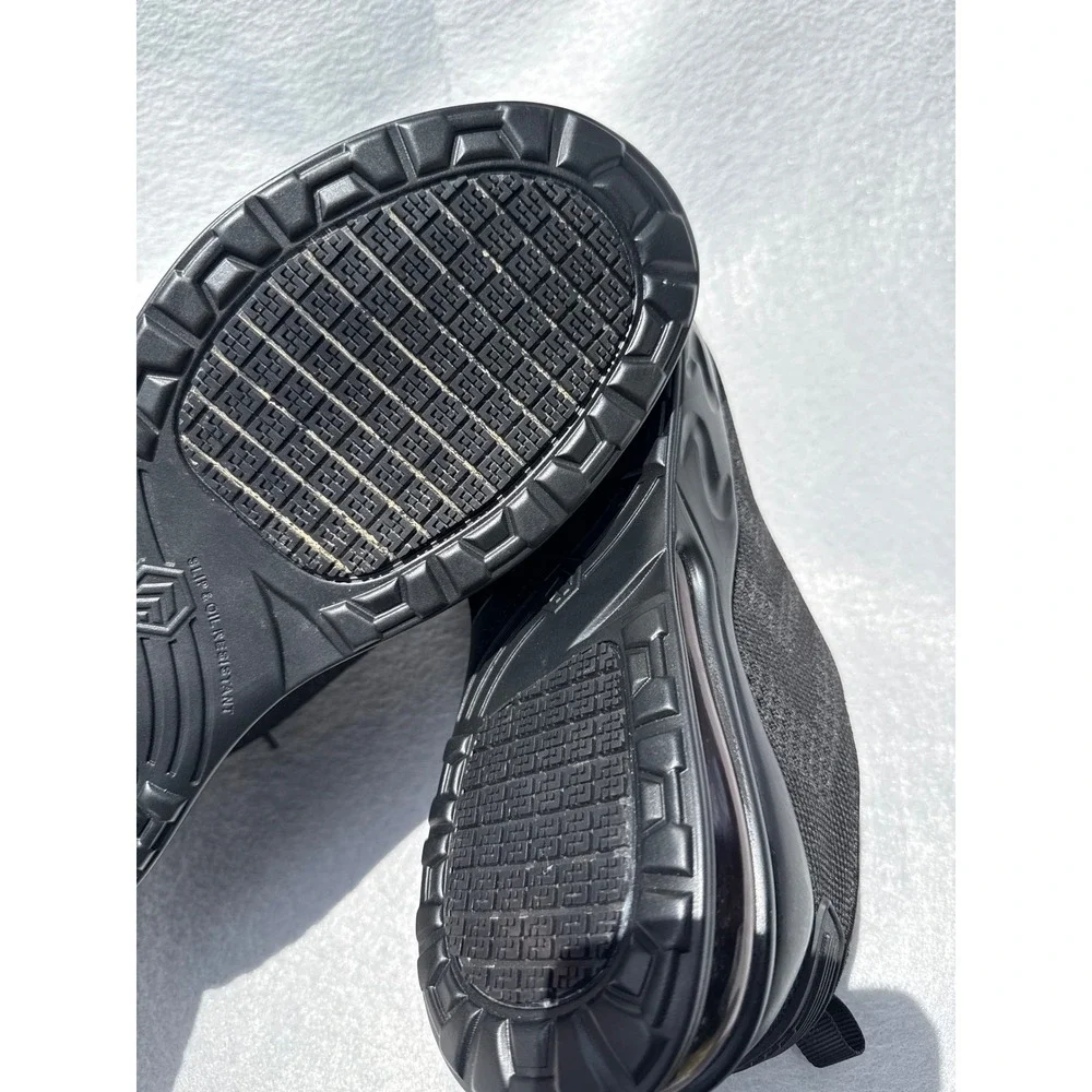 Larnmern Work Shoes Men 10 Blk Slip Resistant Mesh Service Sneakers Hospitality